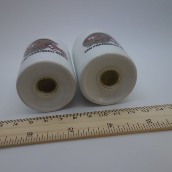 Vintage Ceramic San Francisco 49ers Salt & Pepper Shaker Set *Never Used w/ Box* - Picture 8 of 10